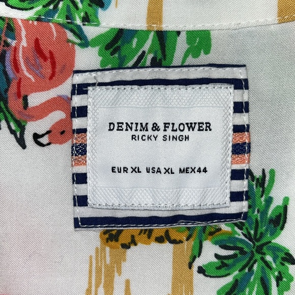 Denim & Flower Men's Hawaiian Button Down Short Sleeve Shirt. Sz: XL - Picture 2 of 10